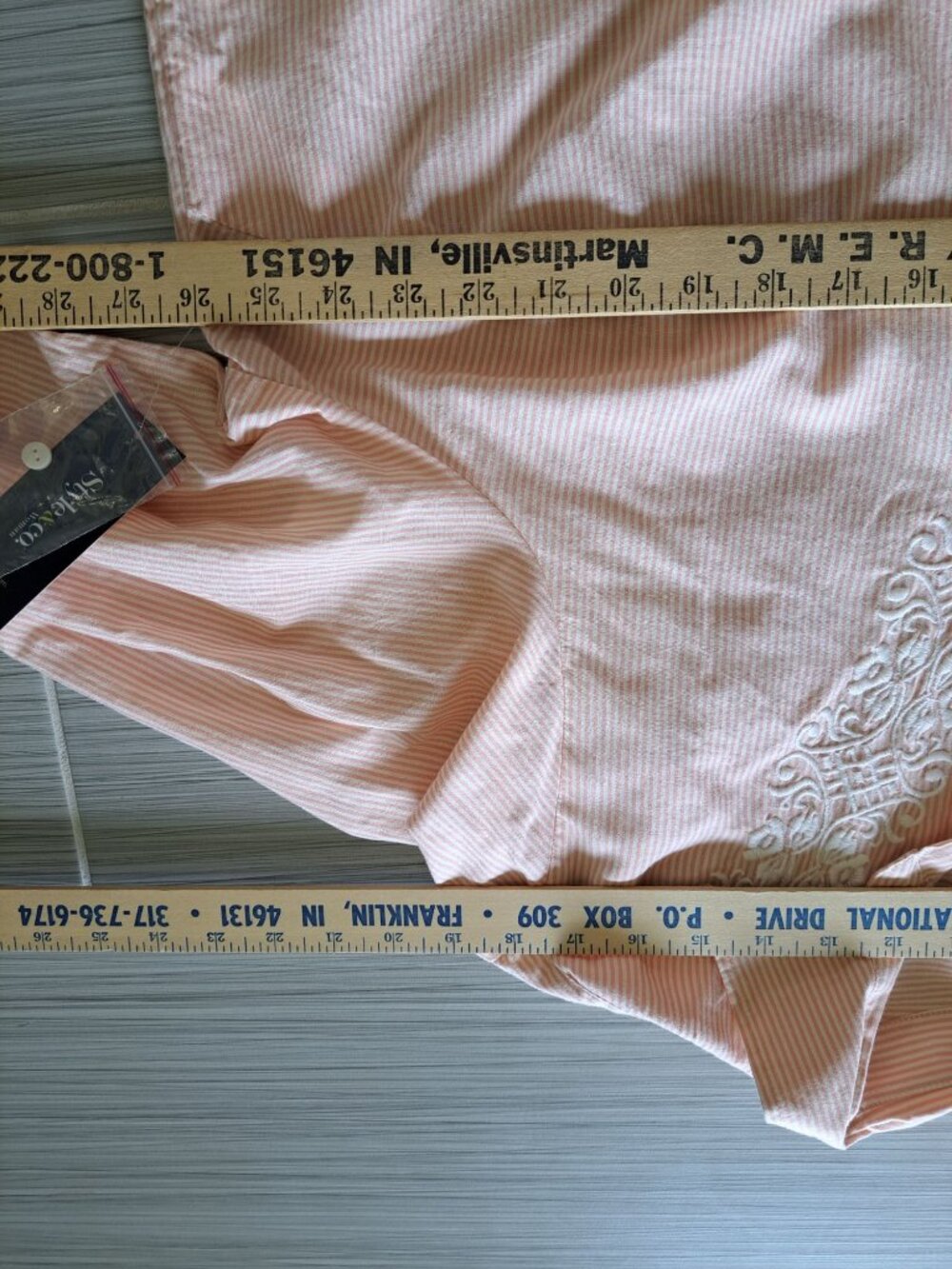 New Size 3XL Style & Co Womens Railroad Embroidered Button-Down Shirt Roll-Tab - Picture 8 of 12
